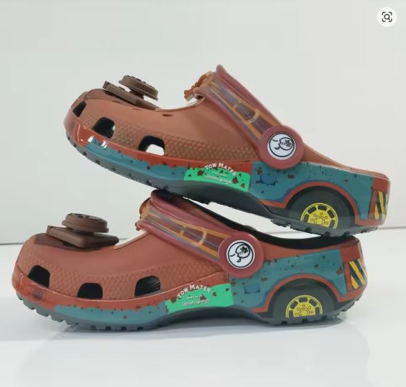 Cartoon Mater EVA Sandals with Figurine – Outdoor “Holey” Shoes & Cute Desk Ornament for Kids