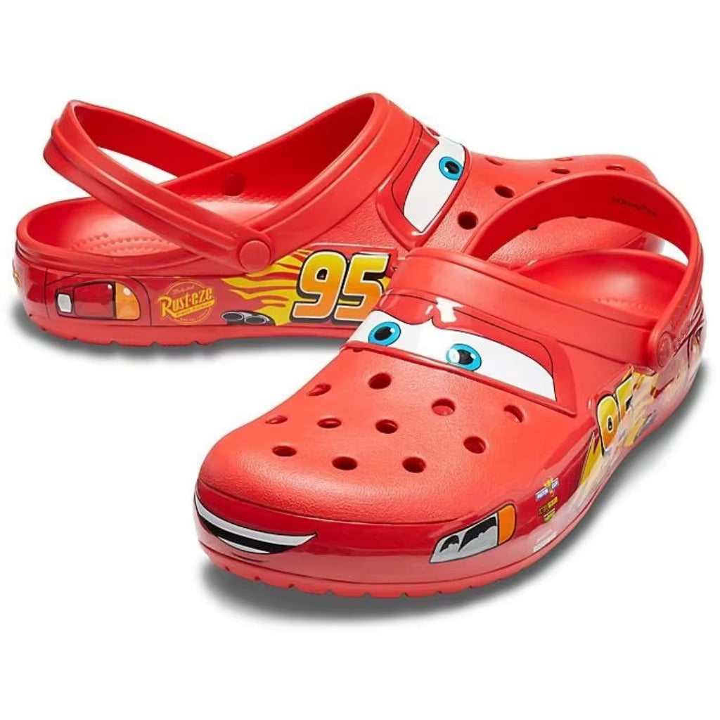 Lightning McQueen EVA “Holey” Sandals – Cartoon Flip-Flops for Men, Outdoor & Beach Use