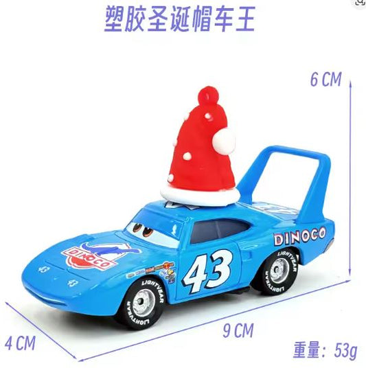 Disney Cars “Christmas Hat Series” Lightning McQueen Alloy Racing Toy – Festive Board-Teeth Design