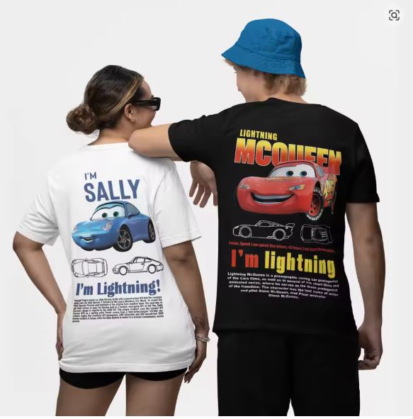 “I’m Sally, I’m Lightning” Men’s Cotton Tee — Creative Cars Short-Sleeve Round-Neck Shirt (Plus Sizes Available)