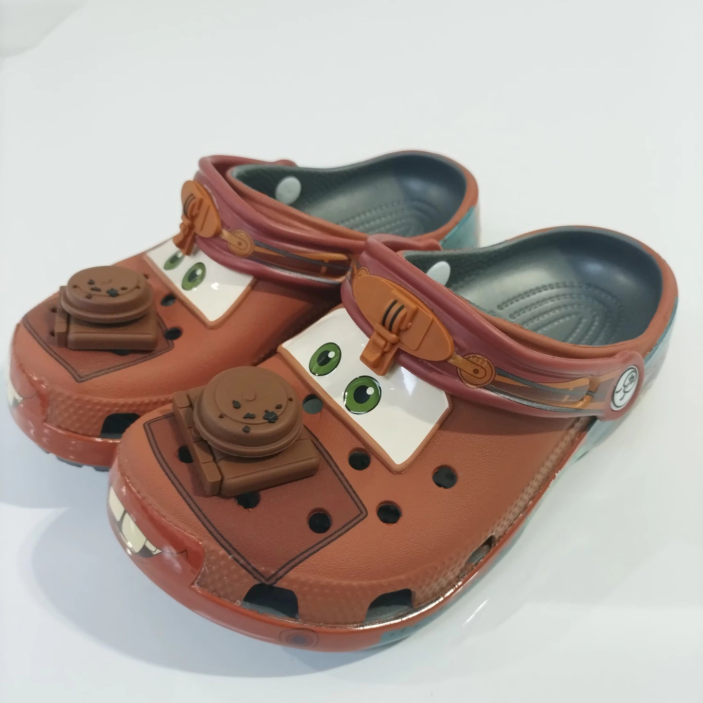 Cartoon Mater EVA Sandals with Figurine – Outdoor “Holey” Shoes & Cute Desk Ornament for Kids