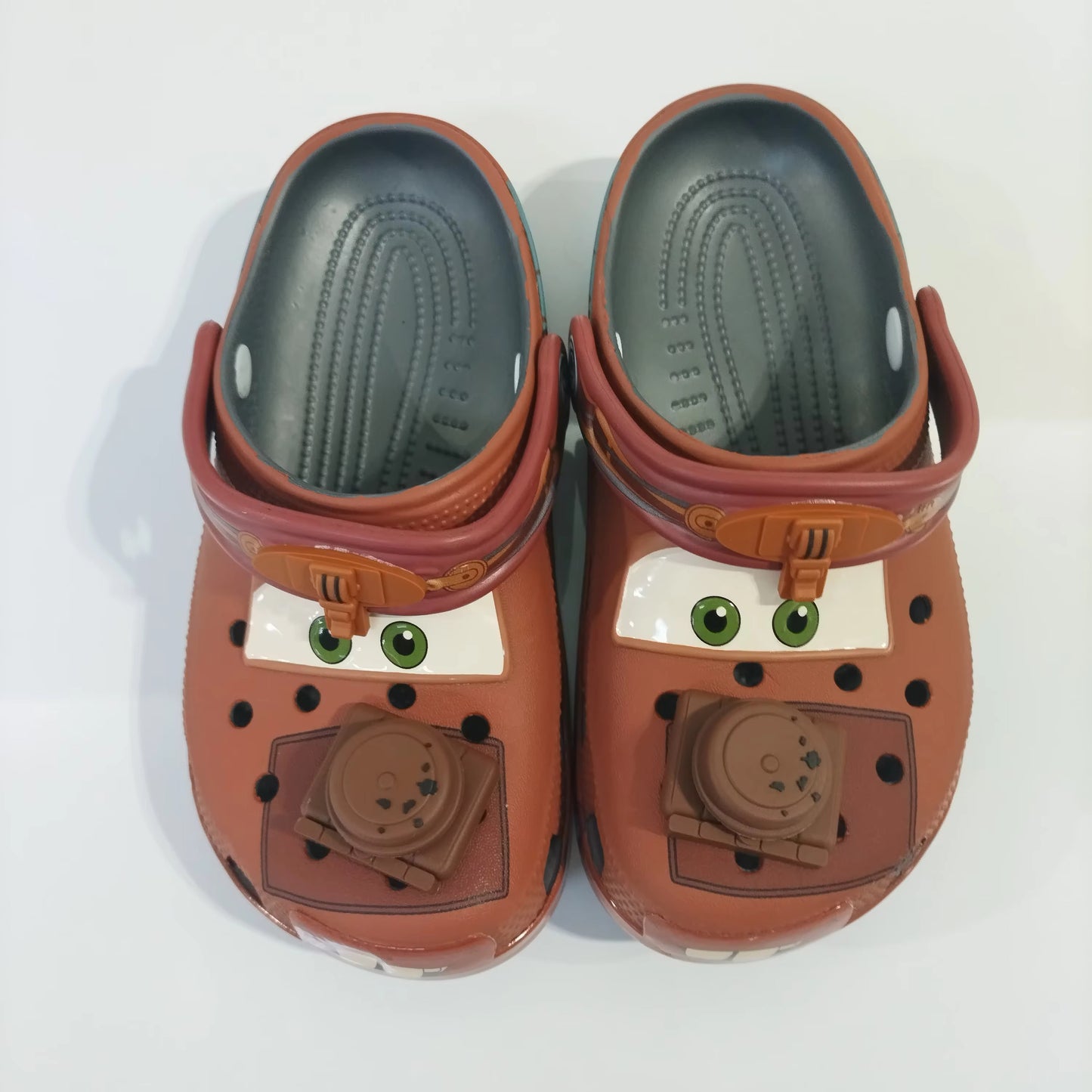 Cartoon Mater EVA Sandals with Figurine – Outdoor “Holey” Shoes & Cute Desk Ornament for Kids