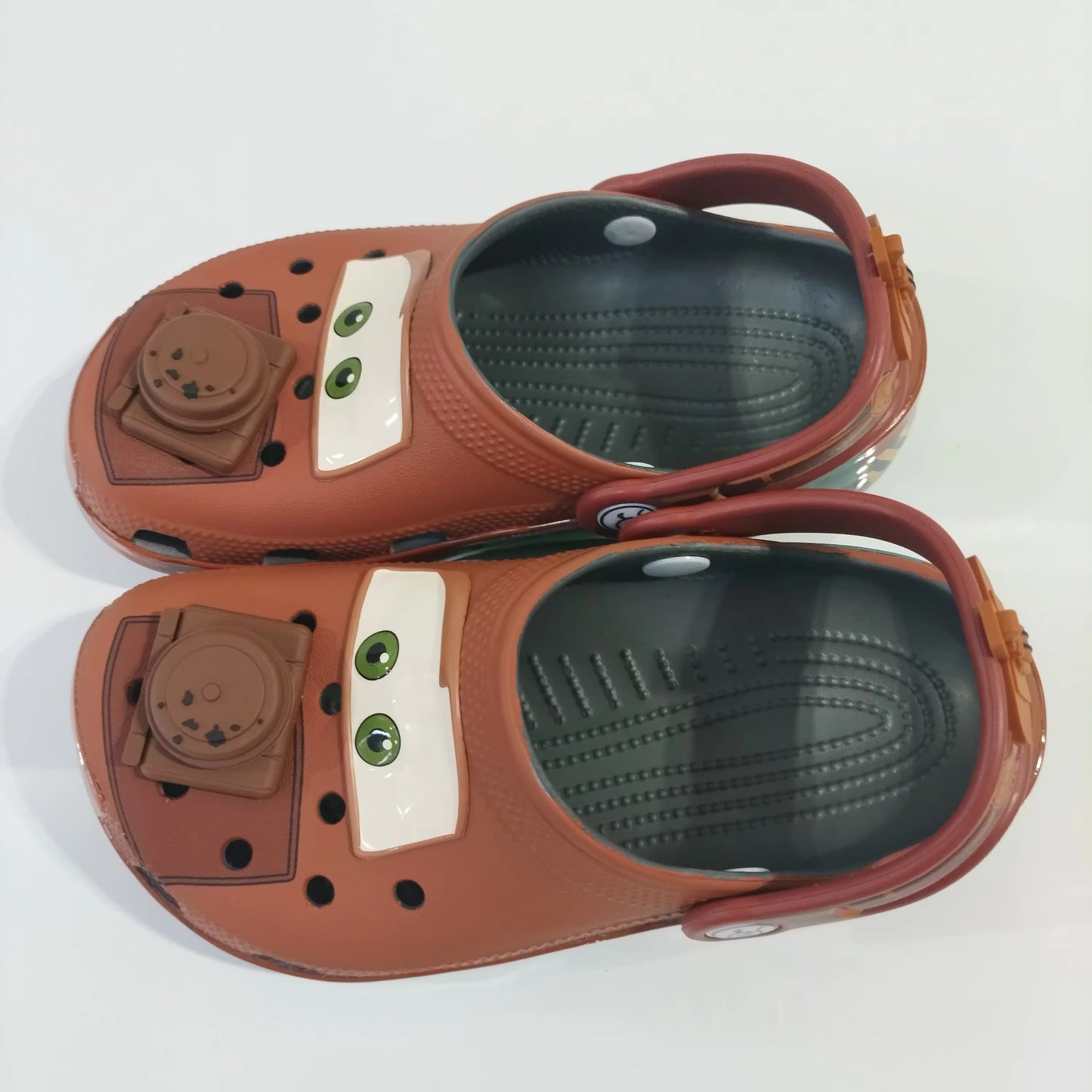 Cartoon Mater EVA Sandals with Figurine – Outdoor “Holey” Shoes & Cute Desk Ornament for Kids