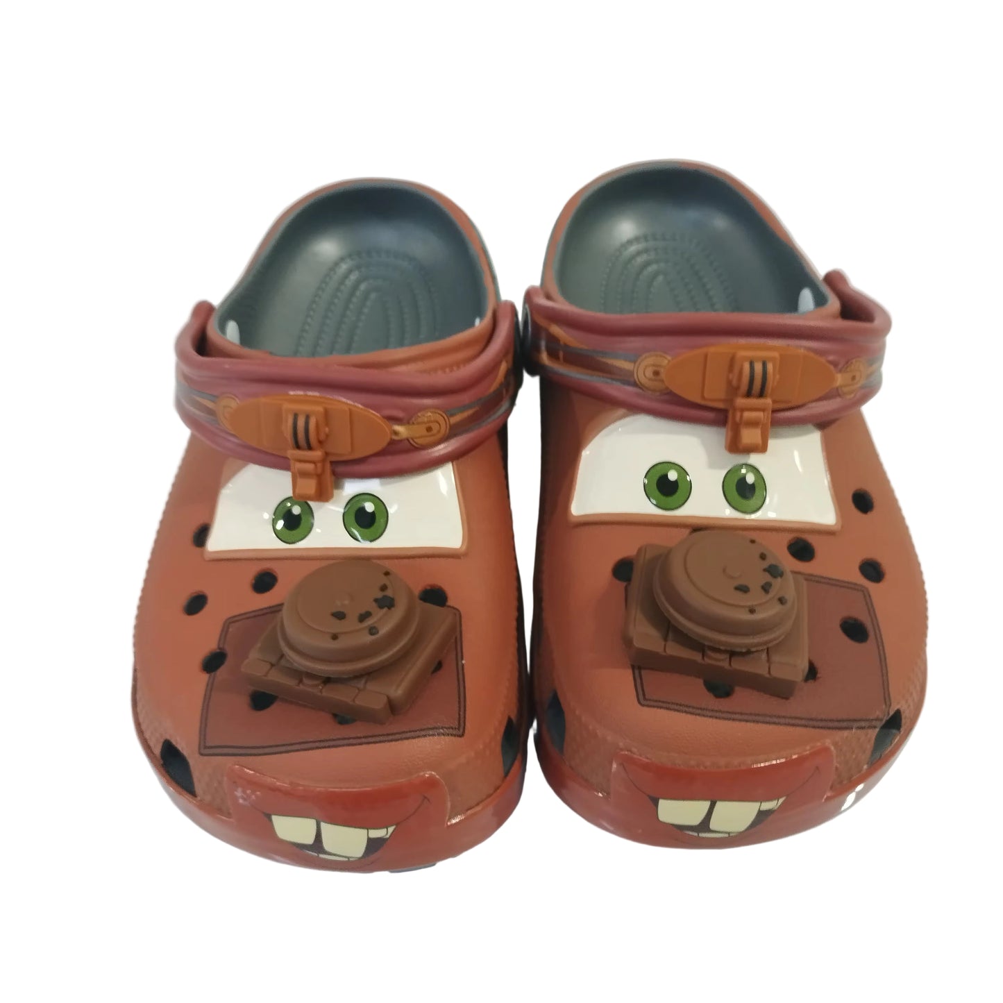 Cartoon Mater EVA Sandals with Figurine – Outdoor “Holey” Shoes & Cute Desk Ornament for Kids