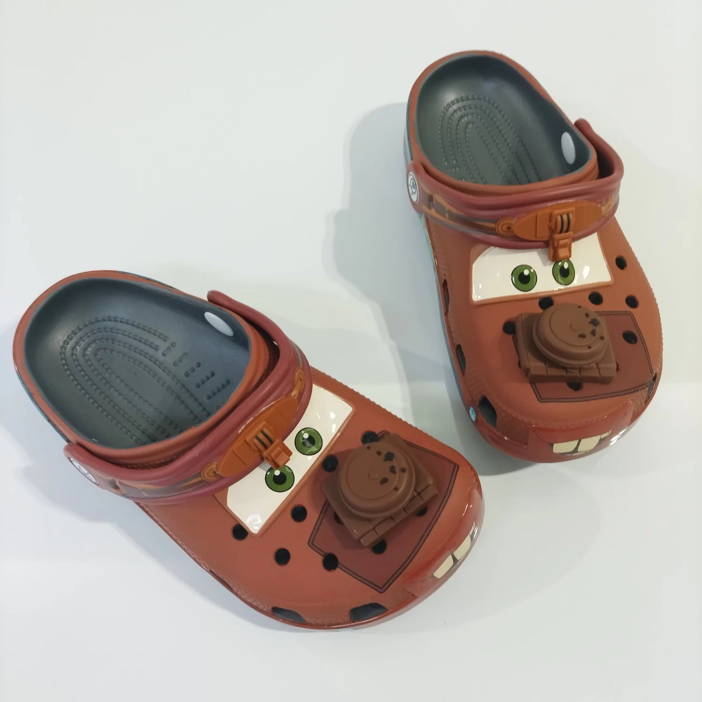 Cartoon Mater EVA Sandals with Figurine – Outdoor “Holey” Shoes & Cute Desk Ornament for Kids