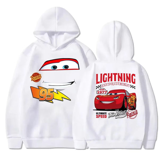 Cool Lightning McQueen Print Kids’ Hooded Sweatshirt – Autumn/Winter Casual Pullover