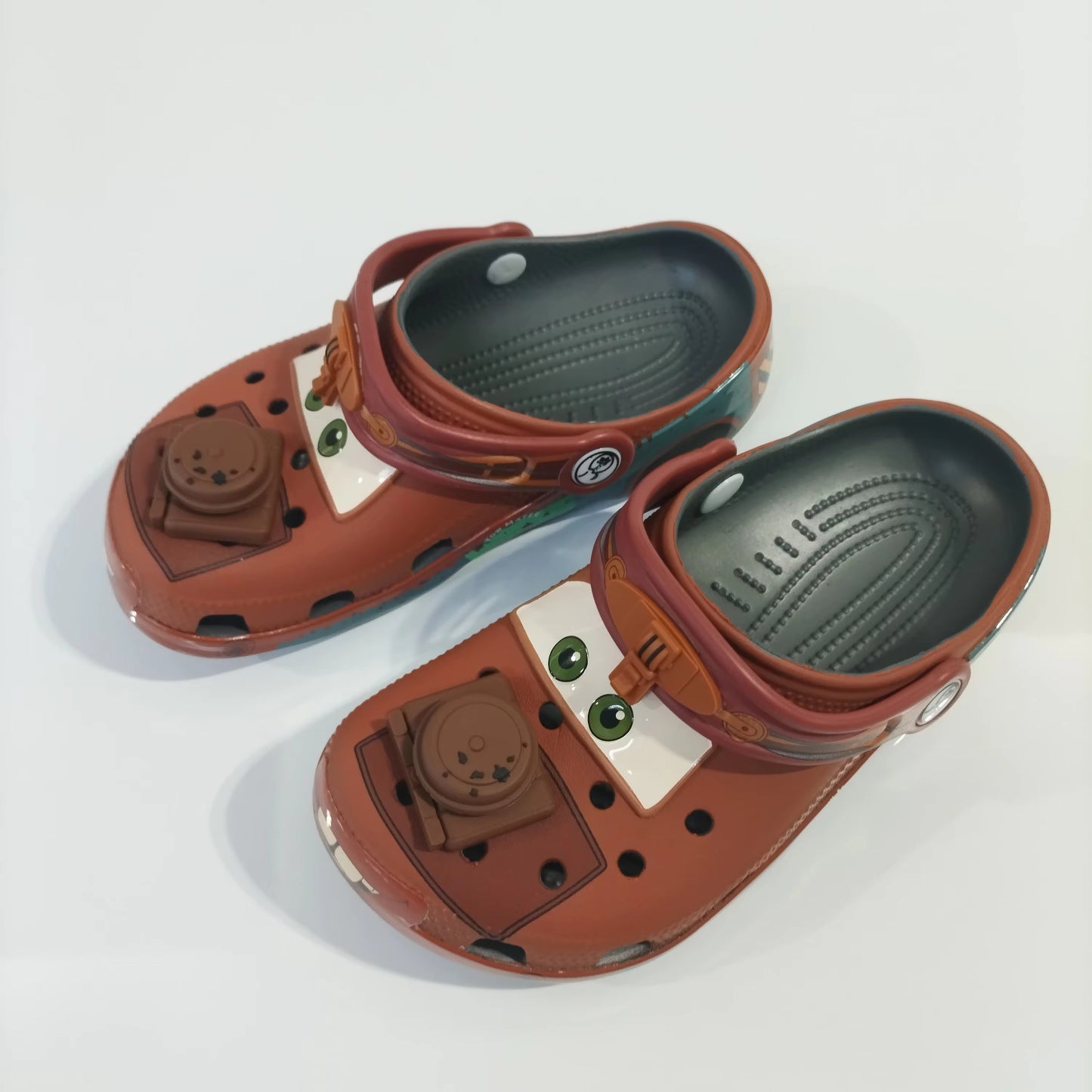 Cartoon Mater EVA Sandals with Figurine – Outdoor “Holey” Shoes & Cute Desk Ornament for Kids