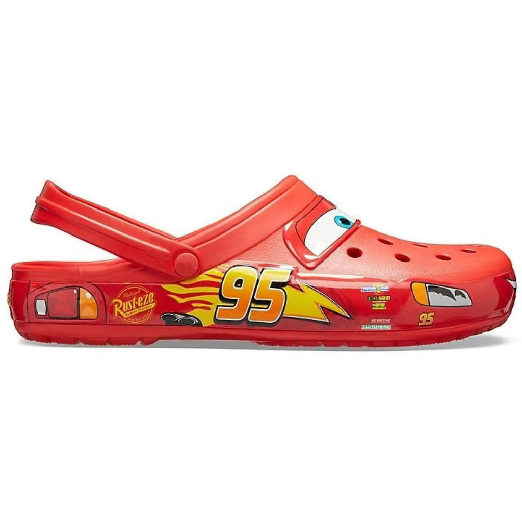 Lightning McQueen EVA “Holey” Sandals – Cartoon Flip-Flops for Men, Outdoor & Beach Use