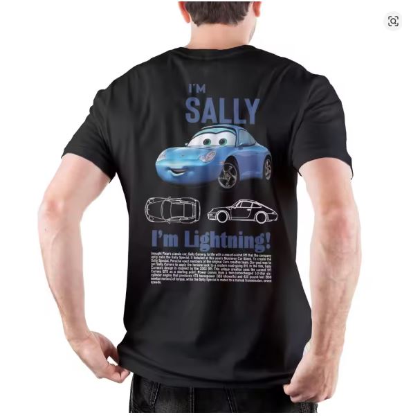 “I’m Sally, I’m Lightning” Men’s Cotton Tee — Creative Cars Short-Sleeve Round-Neck Shirt (Plus Sizes Available)
