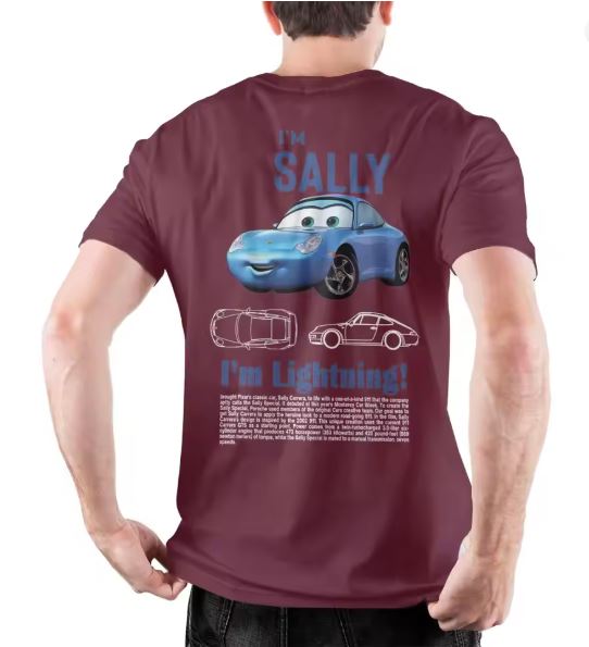 “I’m Sally, I’m Lightning” Men’s Cotton Tee — Creative Cars Short-Sleeve Round-Neck Shirt (Plus Sizes Available)