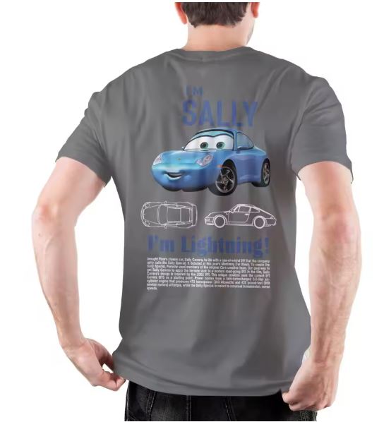 “I’m Sally, I’m Lightning” Men’s Cotton Tee — Creative Cars Short-Sleeve Round-Neck Shirt (Plus Sizes Available)
