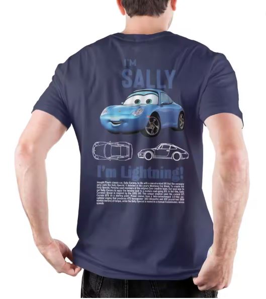 “I’m Sally, I’m Lightning” Men’s Cotton Tee — Creative Cars Short-Sleeve Round-Neck Shirt (Plus Sizes Available)