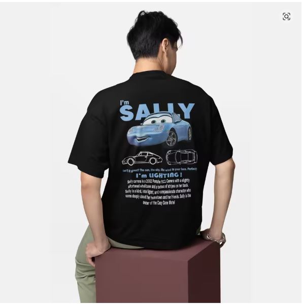 “I’m Sally, I’m Lightning” Men’s Cotton Tee — Creative Cars Short-Sleeve Round-Neck Shirt (Plus Sizes Available)
