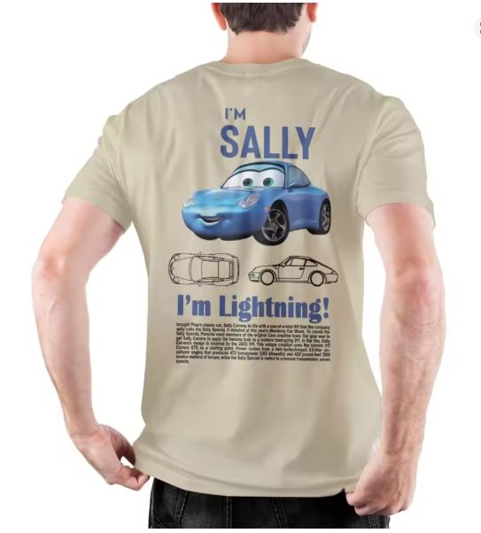 “I’m Sally, I’m Lightning” Men’s Cotton Tee — Creative Cars Short-Sleeve Round-Neck Shirt (Plus Sizes Available)